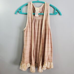 Daytrip Tan and Cream Sleeveless Tunic